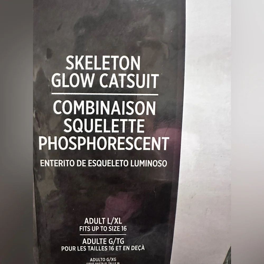 Skeleton Glow-in-the-Dark Full Body Catsuit Costume Adult Size L/XL NWT - Picture 2 of 9